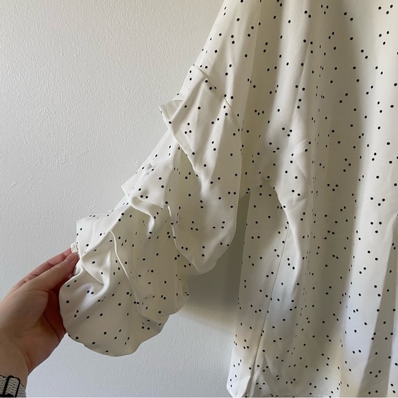 Reitman’s Polka Dot Ruffle Sleeve Blouse - Picture 3 of 6